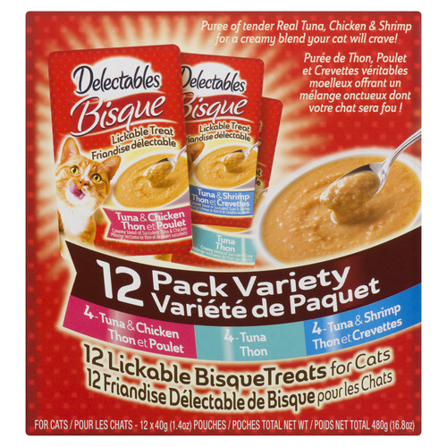 Delectables Lickable Bisque Cat Treats Variety Pack