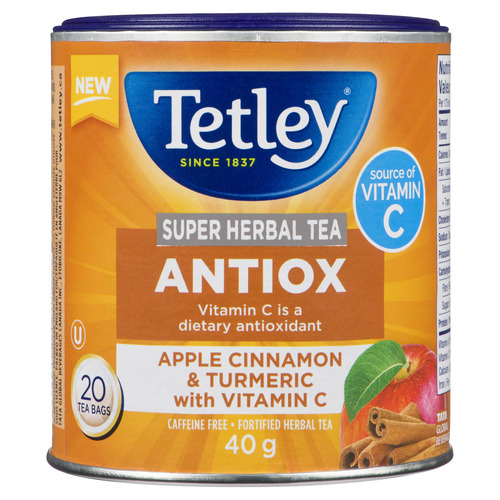 Tetley Tea Antiox Super Herbal Apple Cinnamon And Turmeric With Vitamin C