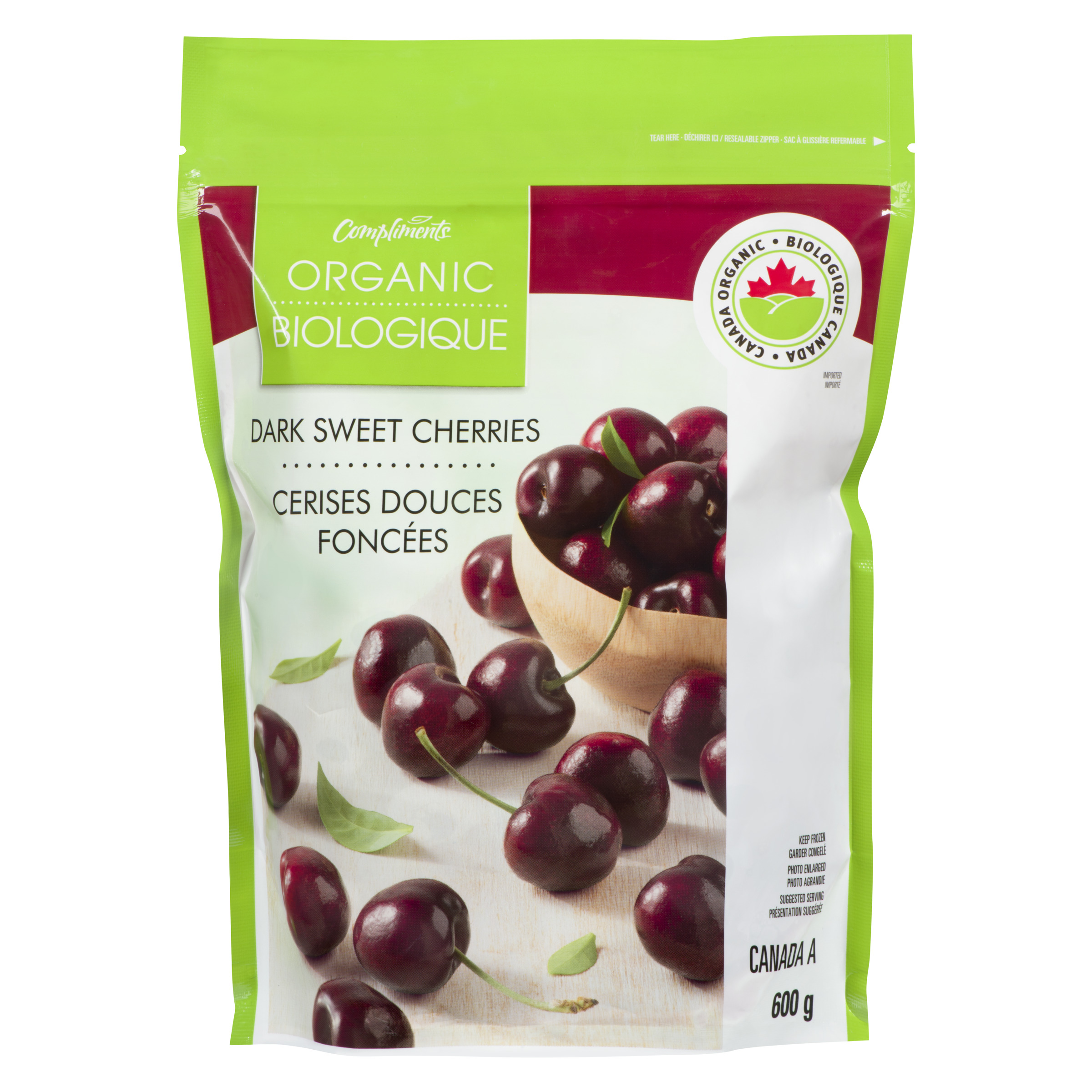 Buy Compliments Organic Frozen Dark Cherries 600 g Sobeys