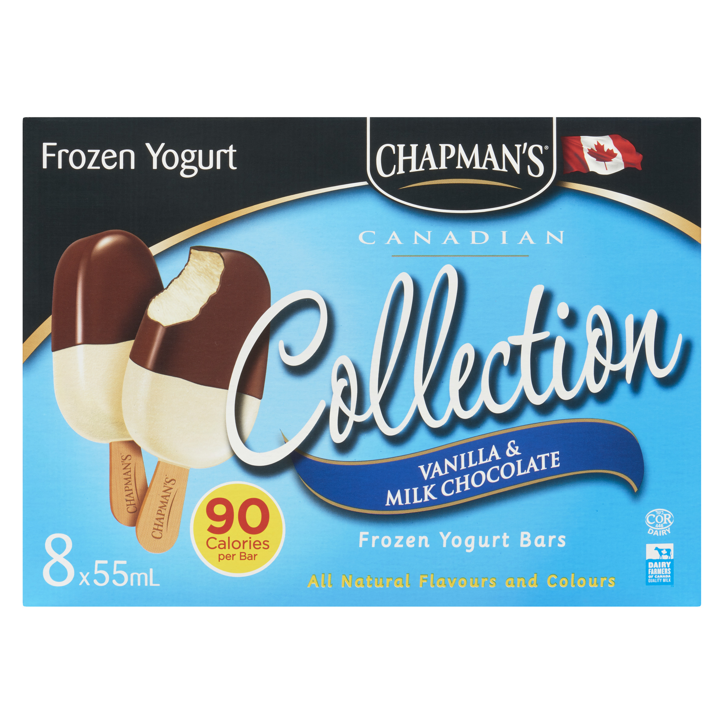 Chapman's Frozen Yogurt Bars Vanilla & Milk Chocolate
