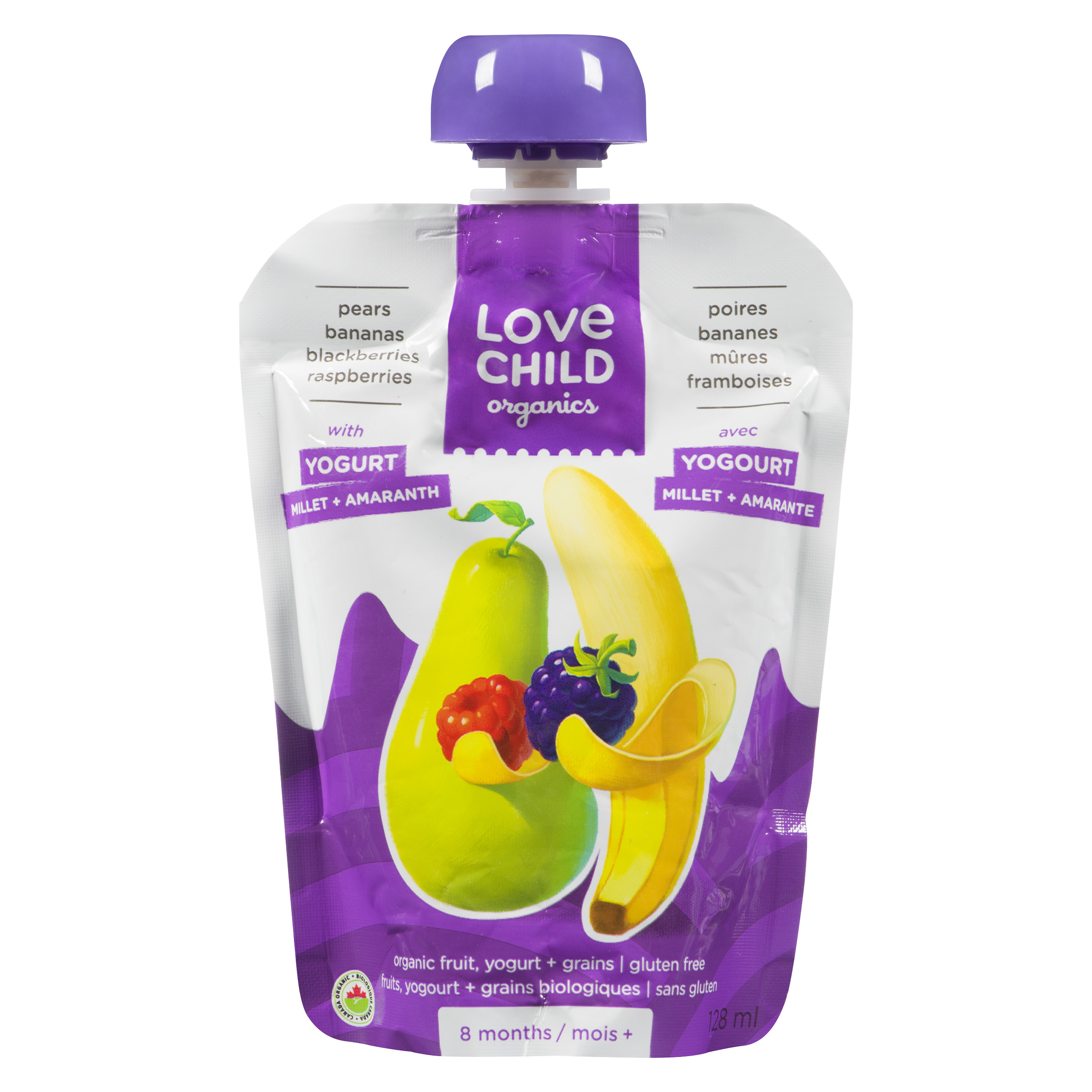 Love Child Organics Power Yo'rridge Pears, Bananas, Blackberries + Raspberries Puree