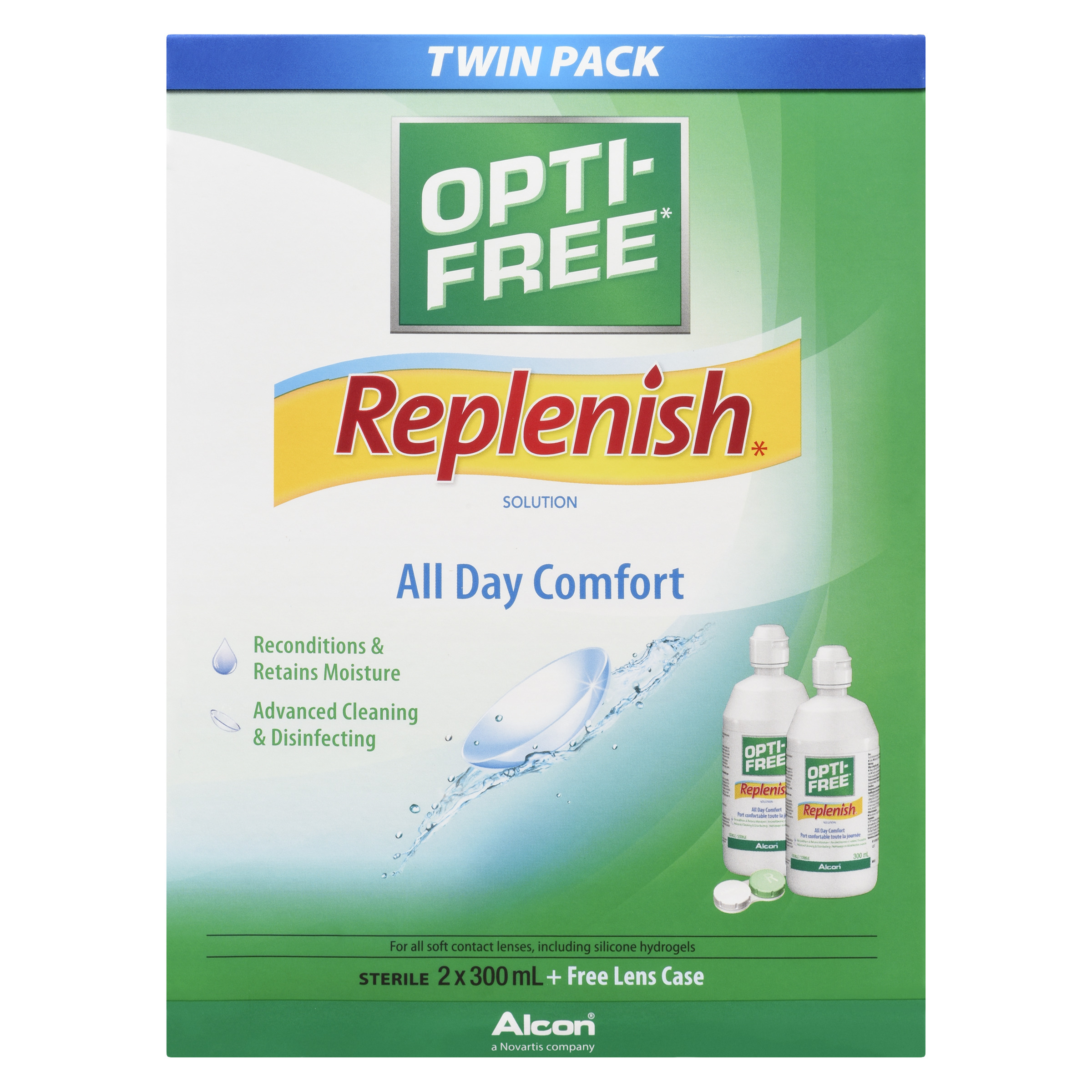 Buy Alcon Contact Lens Solution Opti-Free Replenish Twin 600 ml ...