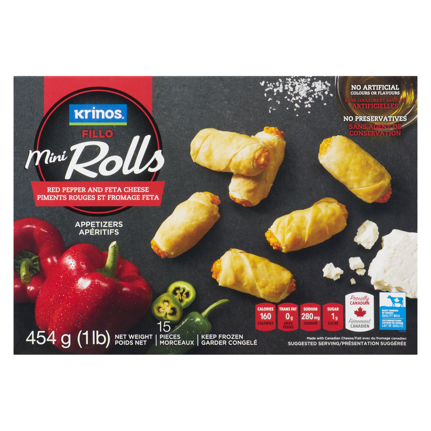 Krinos Frozen Appetizer Red Pepper & Feta Mini Twisters