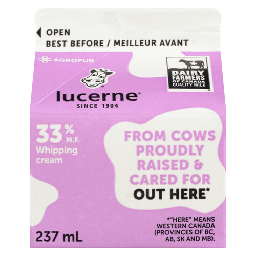 Lucerne 33% Whipping Cream 237 ml