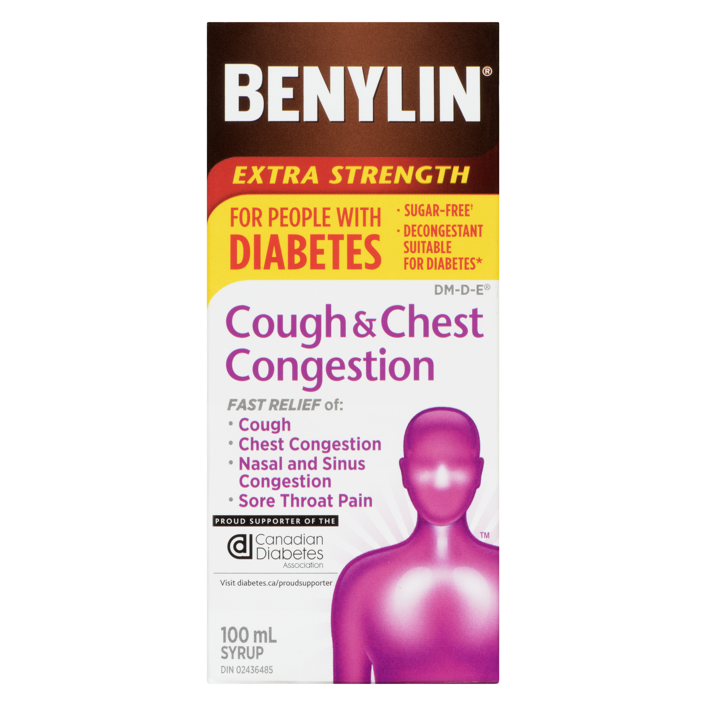 Buy Benylin Cough & Chest Congestion Syrup For People With Diabetes 100 ...