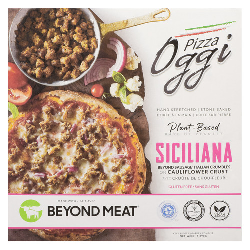 Oggi Frozen Vegan Gluten-Free Pizza Cauliflower Crust Beyond Siciliana Sausage