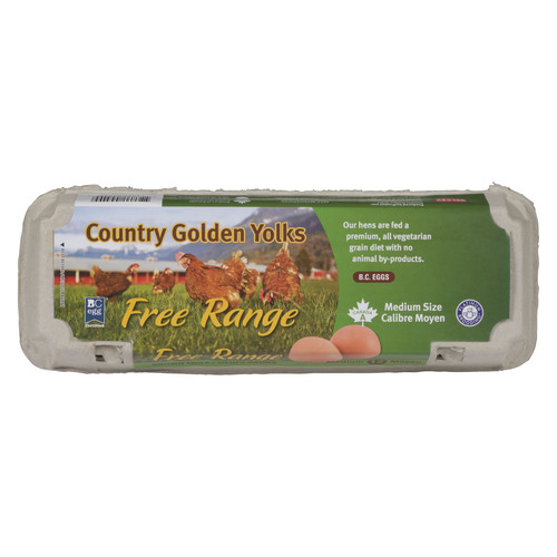 Country Golden Brown Eggs Free Range Medium 12 Count