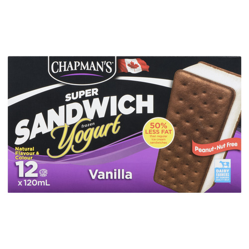 Chapman's Frozen Yogurt Sandwich Super Vanilla