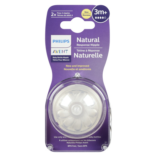 Philips Avent Baby Bottle Nipple Natural Response 3m+ 2x Flow