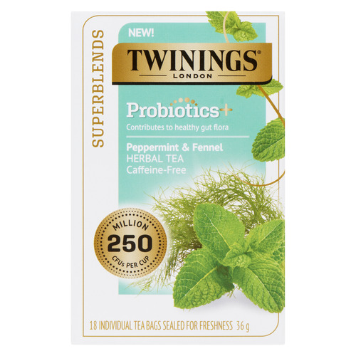 Buy Twinings Probiotic Herbal Tea Peppermint & Fennel 18 Tea Bags