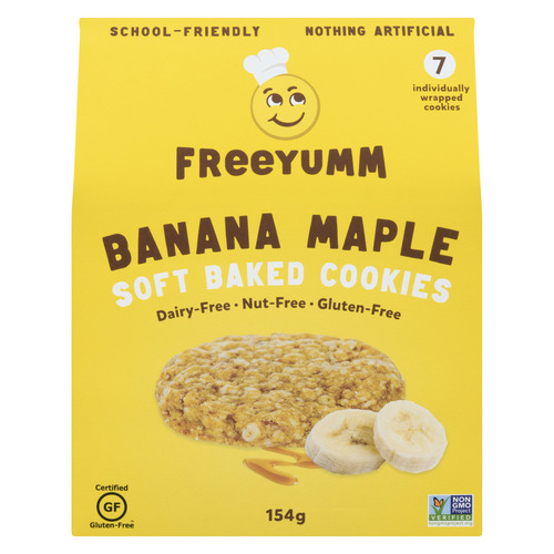 FreeYumm Dairy-Free Soft Baked Cookies Banana Maple