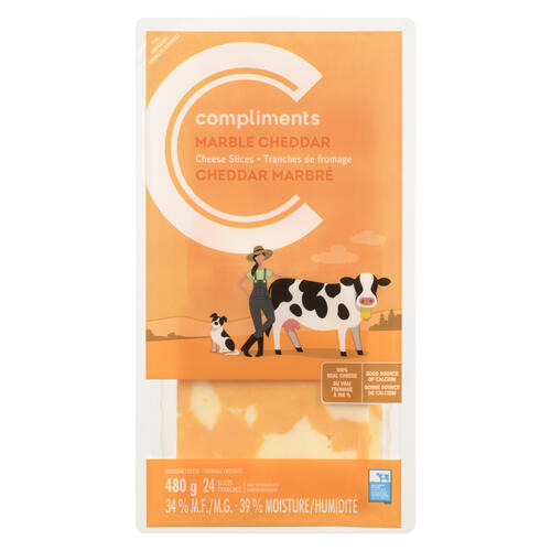 Compliments Sliced Cheese Marble Cheddar