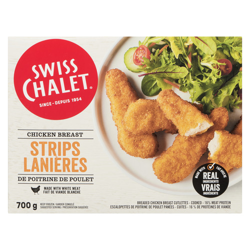 Swiss Chalet Frozen Chicken Breast Strips Breaded 700 g 