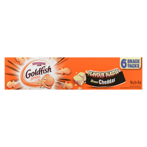 Pepperidge Farm Baked Goldfish Crackers Extreme Cheddar 6 x 26 g