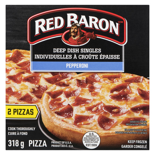Red Baron Deep Dish Pizza Singles, Pepperoni