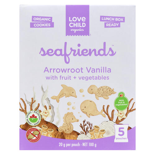 Love Child Organics Seafriends Infant Food Cookies Arrowroot Vanilla