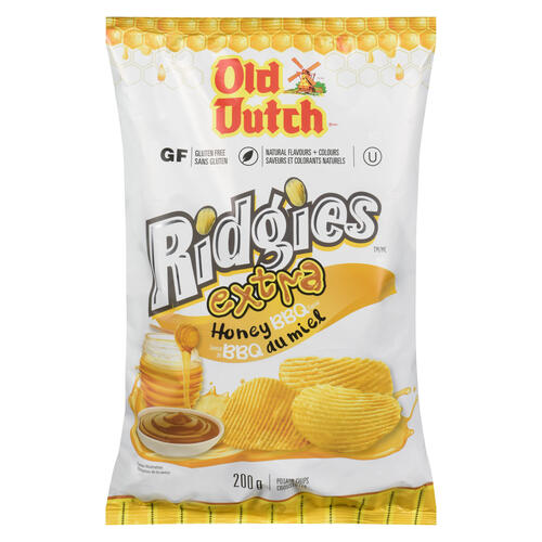 Old Dutch Ridgies Extra Honey BBQ Flavour Potato Chips