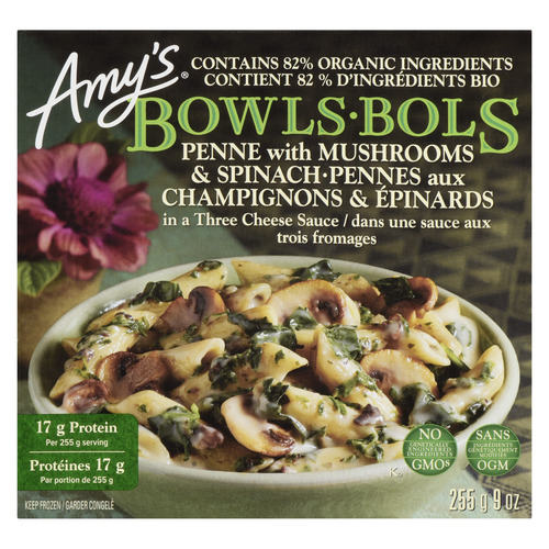 Amy's Bowls Penne with Mushrooms & Spinach