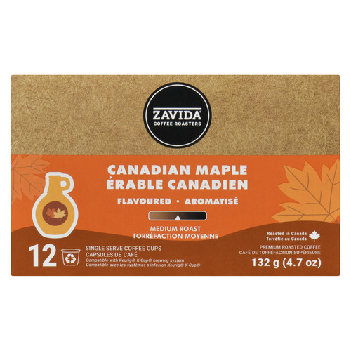 Buy Zavida Coffee Pods Medium Roast Canadian Maple 12 Single Serve