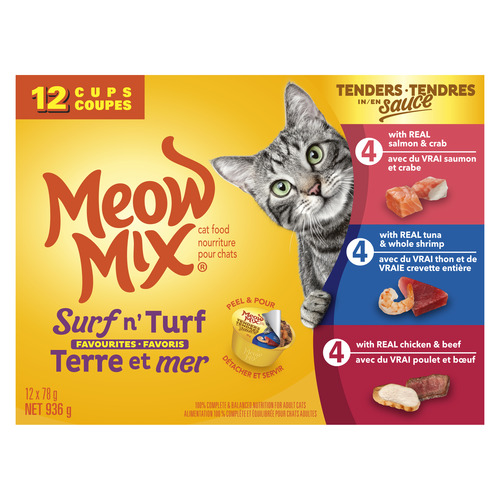 Buy Meow Mix Wet Cat Food Tenders In Sauce Surf N' Turf Favourites
