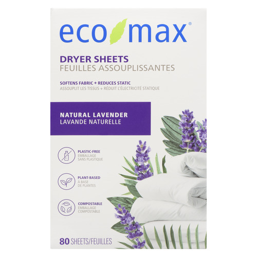 Eco-Max Dryer Sheets Natural Lavender