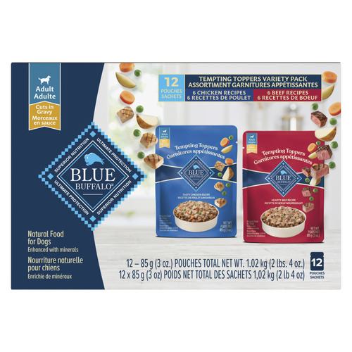 Blue Buffalo Dry Dog Food Tempting Toppers Variety Pack Beef & Chicken