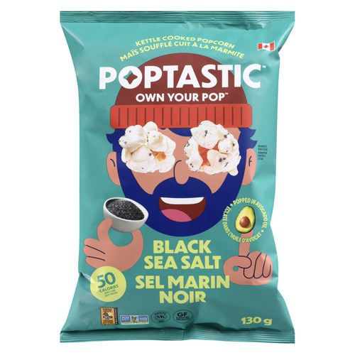 Poptastic Kettle Cooked Popcorn Black Sea Salt