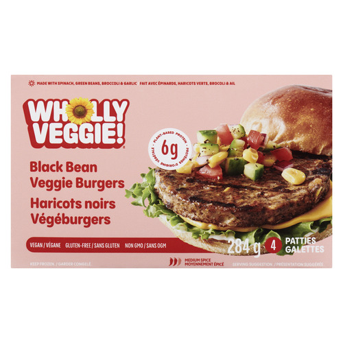 Buy Wholly Veggie Frozen Veggie Burgers Spicy Black bean 284 g
