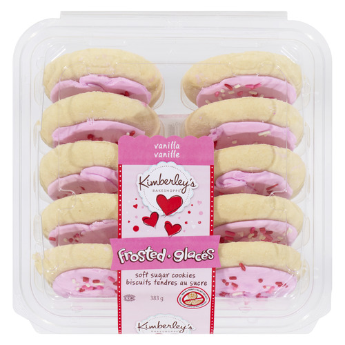 Kimberley's Bakeshoppe Peanut-Free Frosted Cookies Valentine Vanilla White & Pink