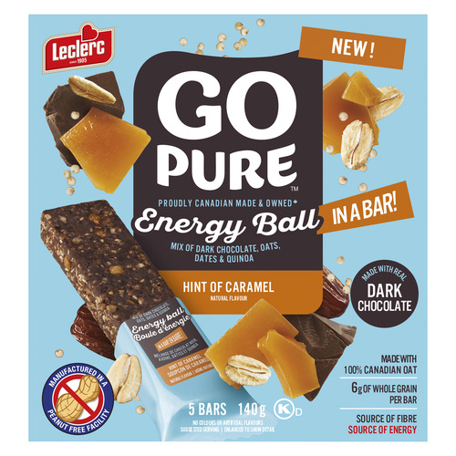 Leclerc Go Pure Peanut-Free Cereal Bar Hint Of Caramel 140 g