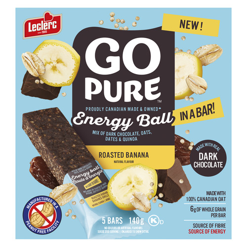 Leclerc Go Pure Cereal Bar Roasted Banana 140 g
