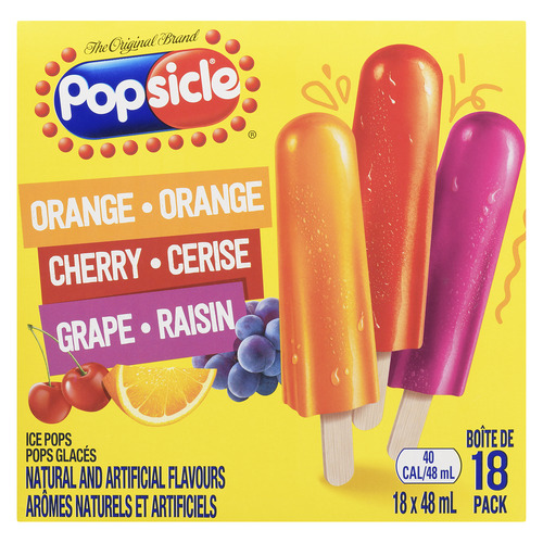 Buy Popsicle Ice Pops Orange Cherry Grape 18 x 48 ml | IGA