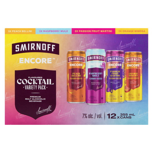 Buy Smirnoff Encore Mix Cocktails Alcholic Beverage 7% Alcohol 12