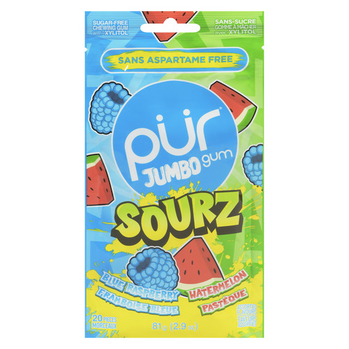 Pür Sugar-Free Chewing Gum with Xylitol Jumbo Sourz