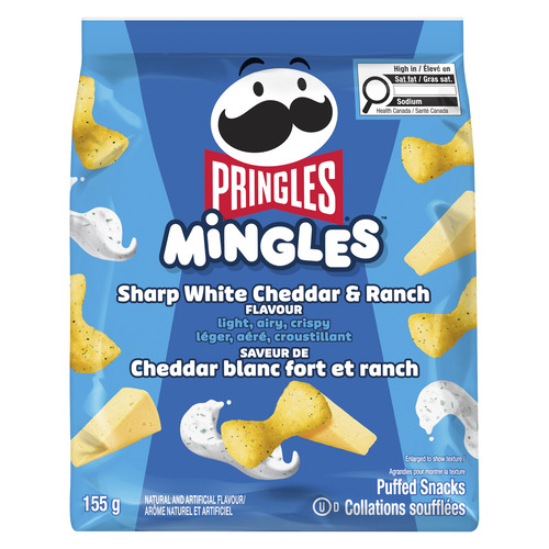 Pringles Mingles Snacks, Sharp White Cheddar & Ranch
