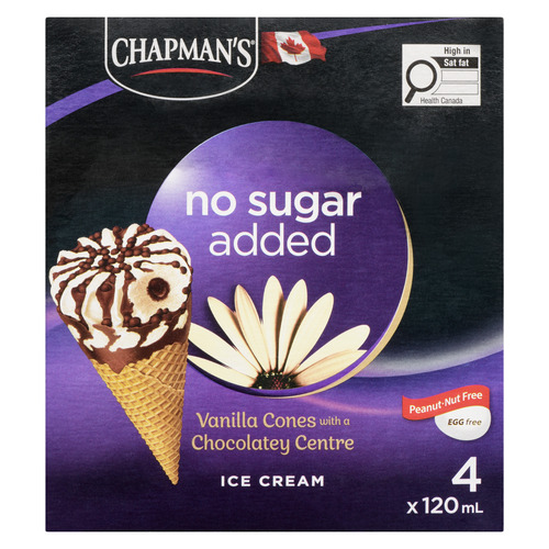 Chapman's No Sugar Added Vanilla Ice Cream Cones
