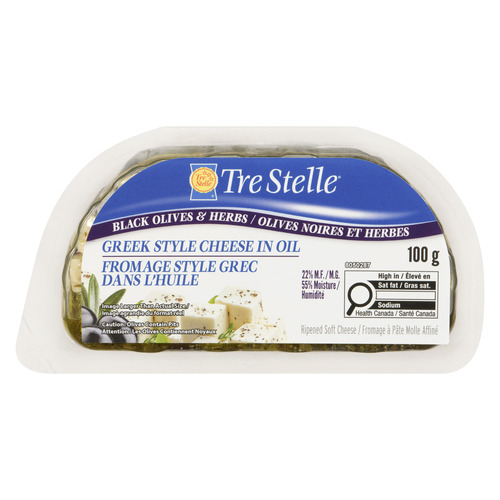 Tre Stelle Feta Cheese in Oil with Black Olives
