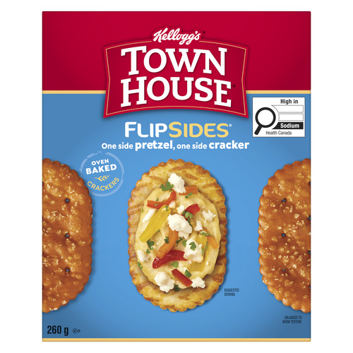 Kelloggs Town House Pretzel FlipSides Oven Baked Crackers Original
