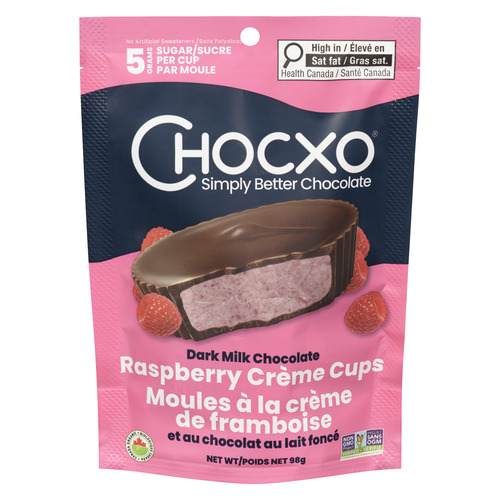 Chocxo Dark Milk Chocolate Raspberry Crème Cups