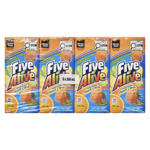 Buy Five Alive Juice Passionfruit Peach Citrus 8 x 200 ml (cartons