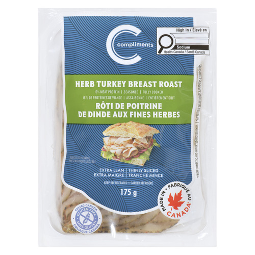 Compliments Deli Sliced Meat Herb Turkey Breast