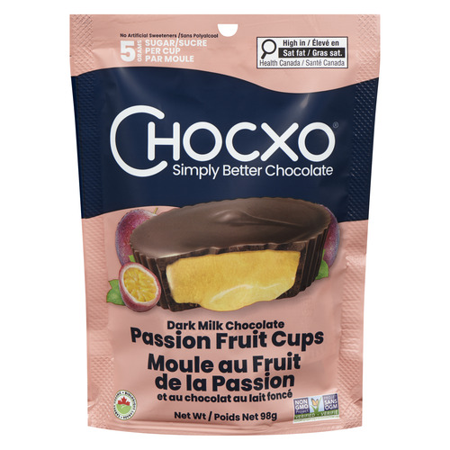 Chocxo Dark Milk Chocolate Passion Fruit Cups