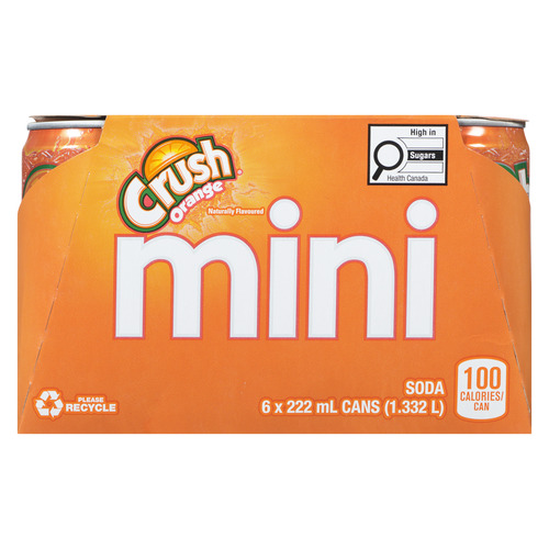 Buy Crush Soft Drink Orange 6 x 222 ml (cans) | Foodland