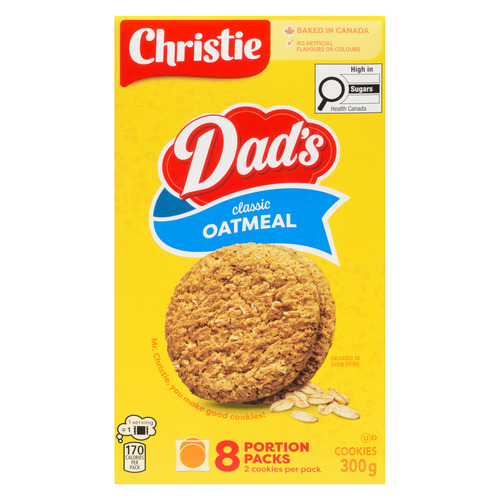 Christie DAD'S Oatmeal Original Cookies 8 Portion Packs
