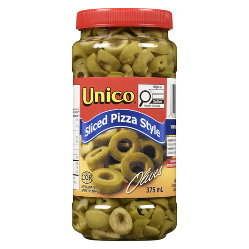 Unico Green Olives Sliced Pizza Style
