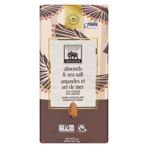 Endangered Species Chocolate Dark Chocolate Almonds & Sea Salt