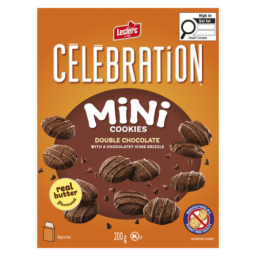 Leclerc Celebration Peanut-Free Mini Cookies Double Chocolate