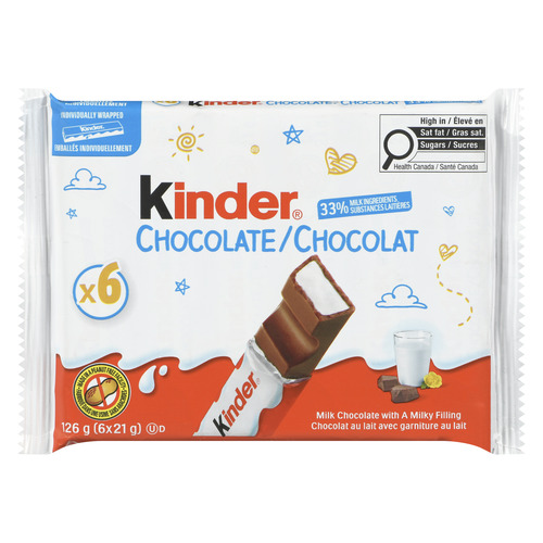 Kinder Chocolate Candy Bar with Milky Filling