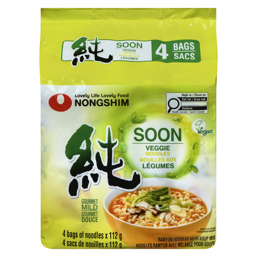 Nong Shim Vegan Instant Noodle Soup Veggie Mild