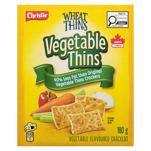 Wheat Thins Vegetable Thins 40% Less Fat Crackers 180 g